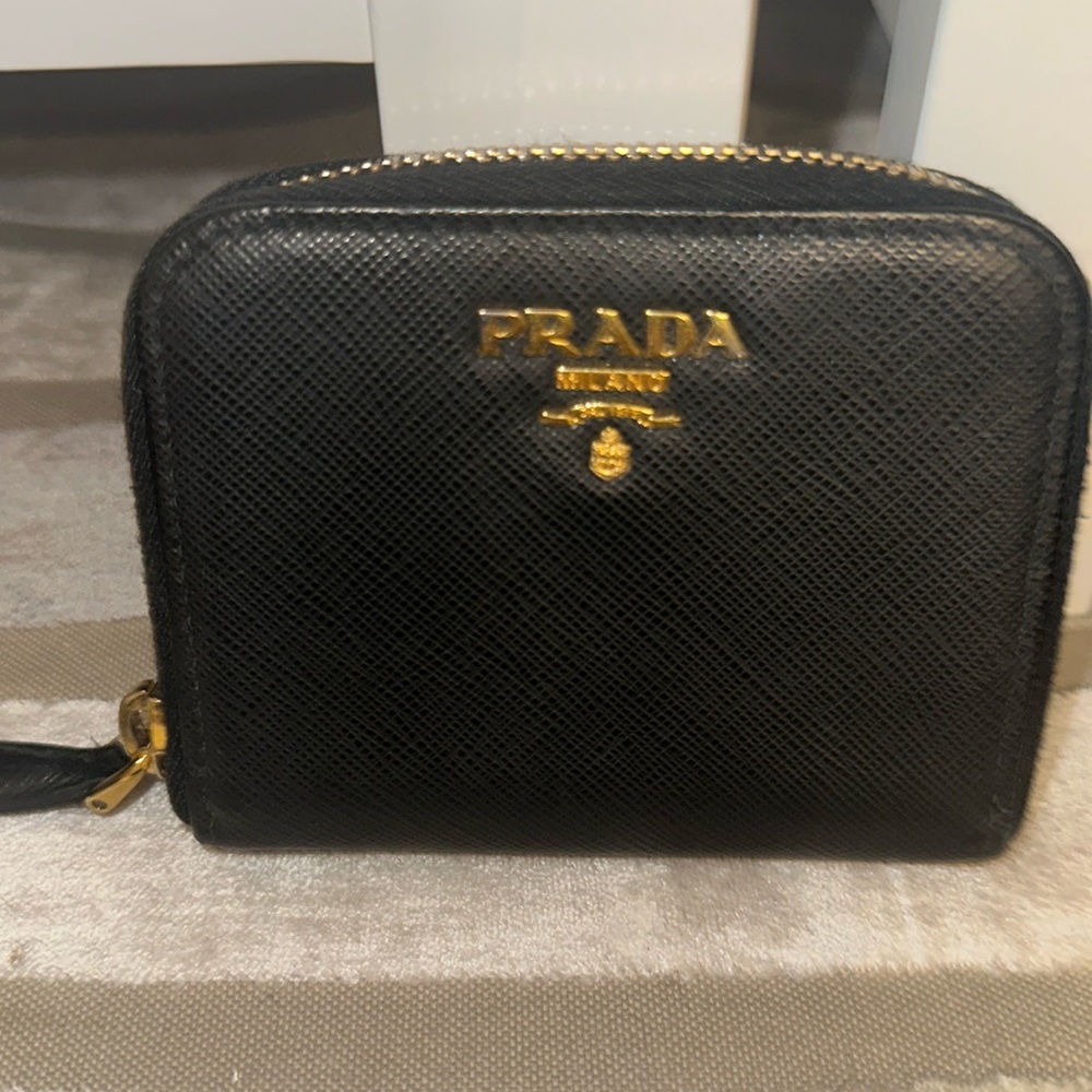 Authentic Prada, zippy coin pouch